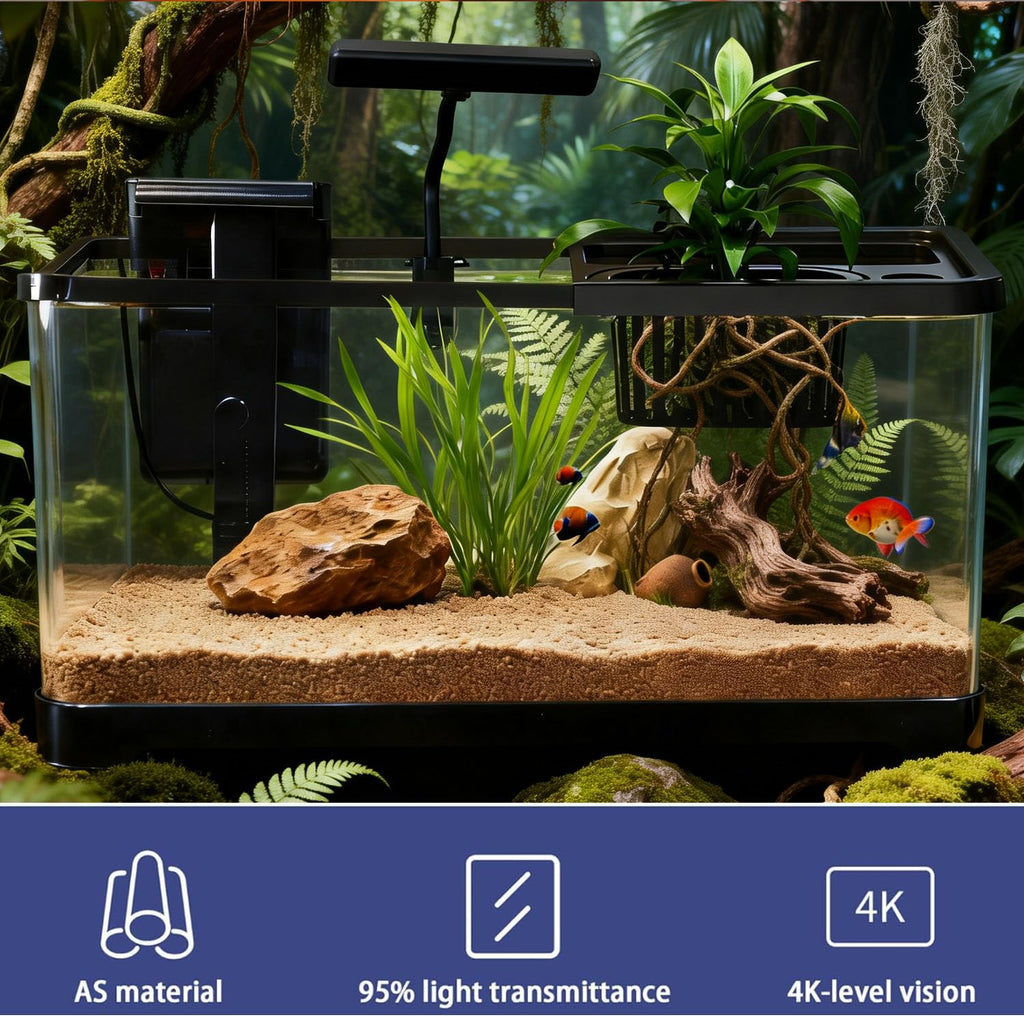 5 Gallon Plastic Aquarium Starter Kit with Filter and LED Light F95900