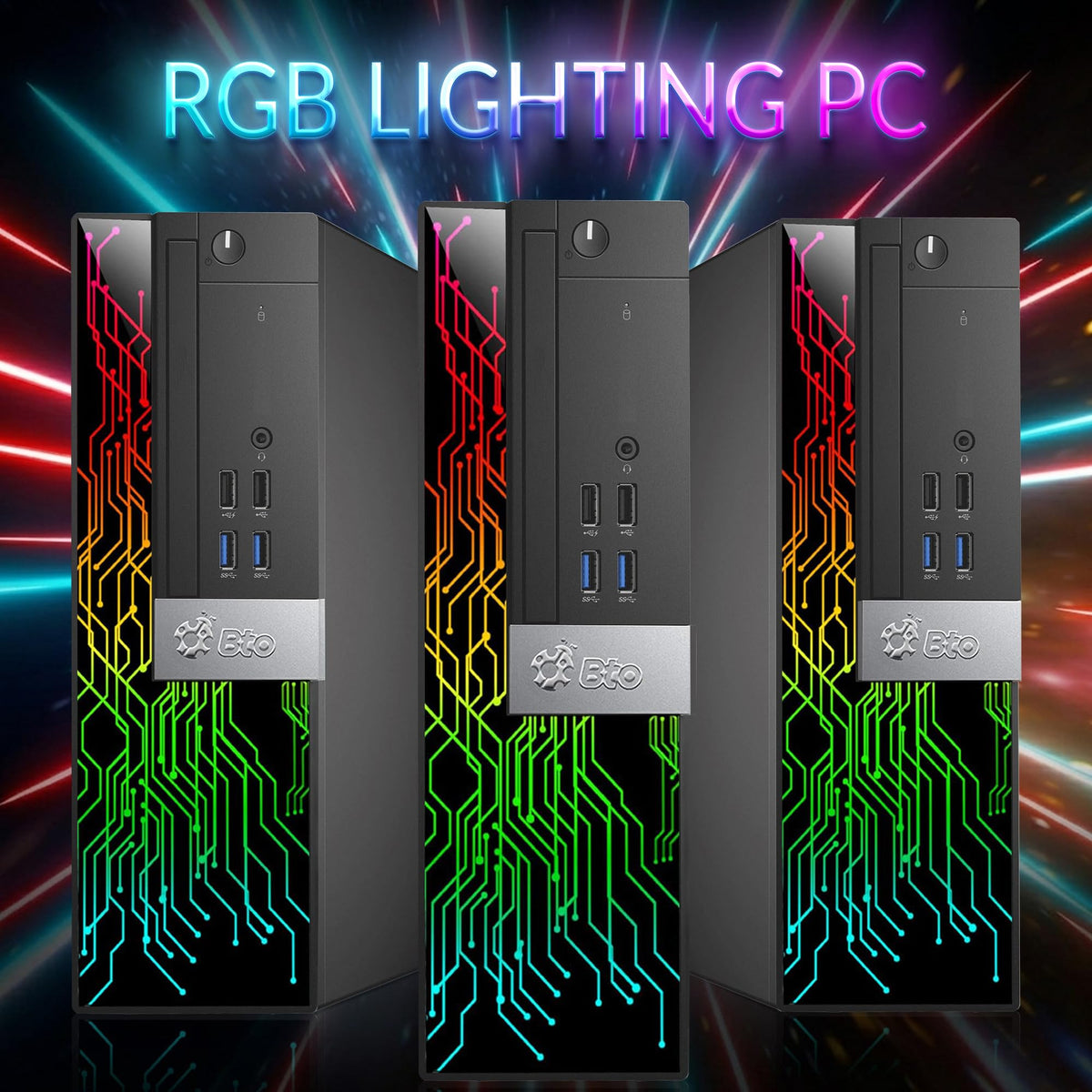 RGB Gaming PC with 24 Inch Monitor Intel i5 16GB RAM 512GB SSD H159
