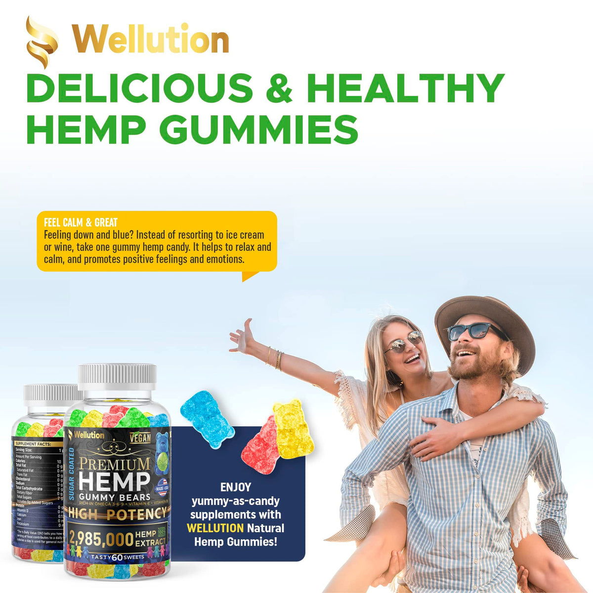 Sugar-Coated Hemp Gummies 2,985,000 MCG 60ct L55021