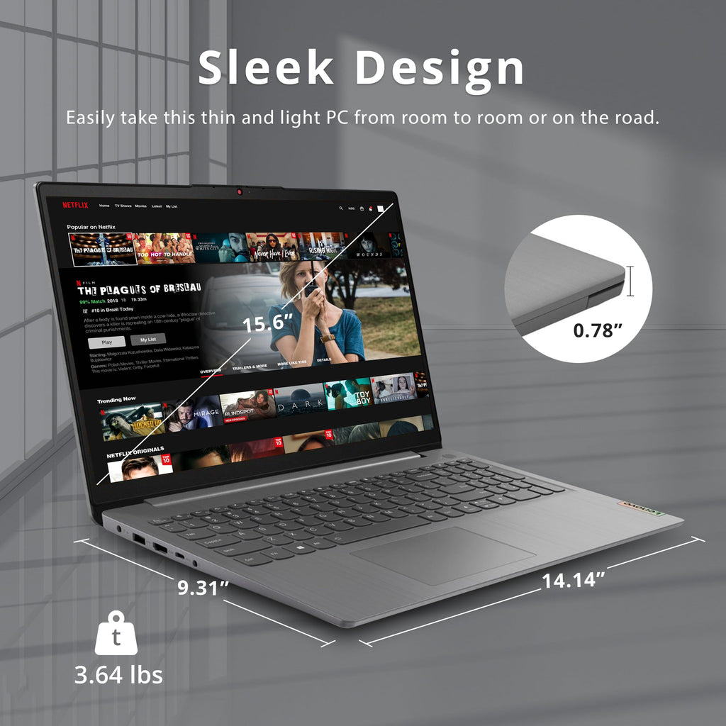 15.6" FHD Touch Laptop, Intel i3, 8GB RAM, 256GB SSD, Grey X8196