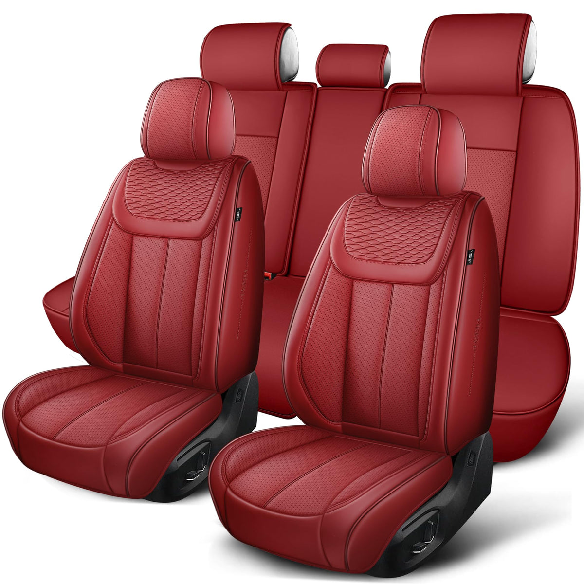 Red 5 Seat Car Seat Covers Full Set K12019
