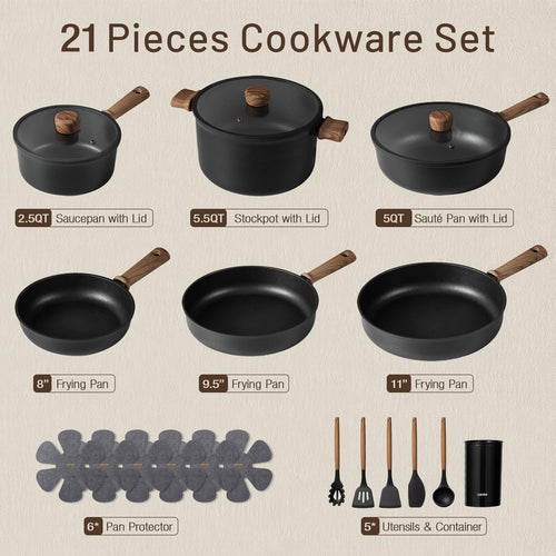 21 Pc Nonstick Cookware Set L44862