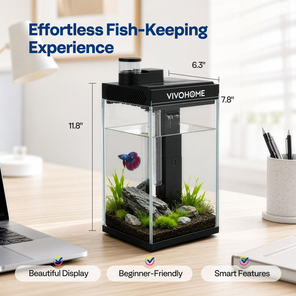 2 Gallon Smart Fish Tank with Auto Feeder G8406