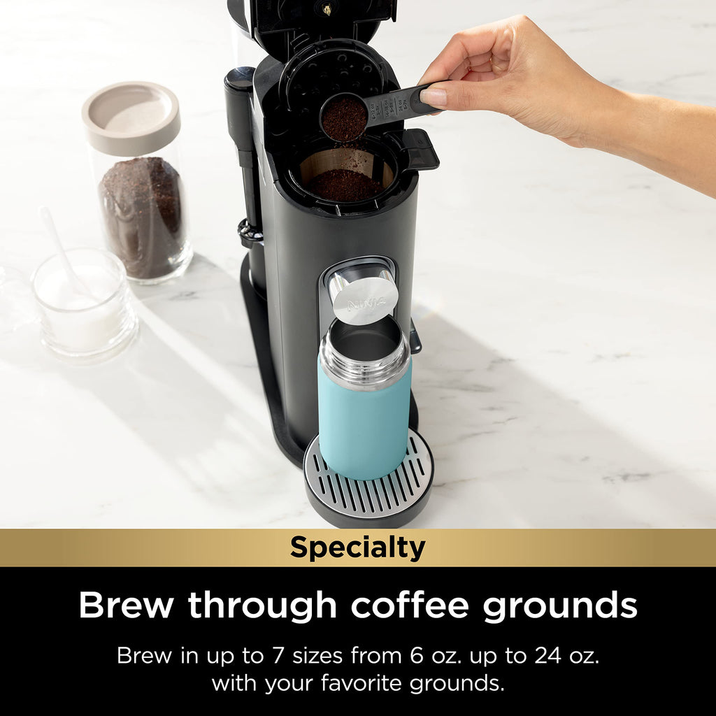 Single-Serve Coffee Maker with Milk Frother, Black D380959
