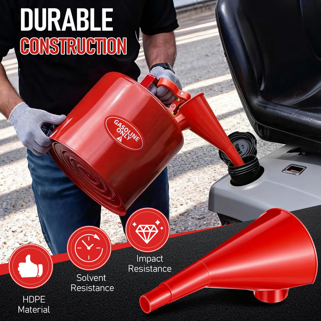 Plastic Gas Can Funnel Red 1 Pack I6503