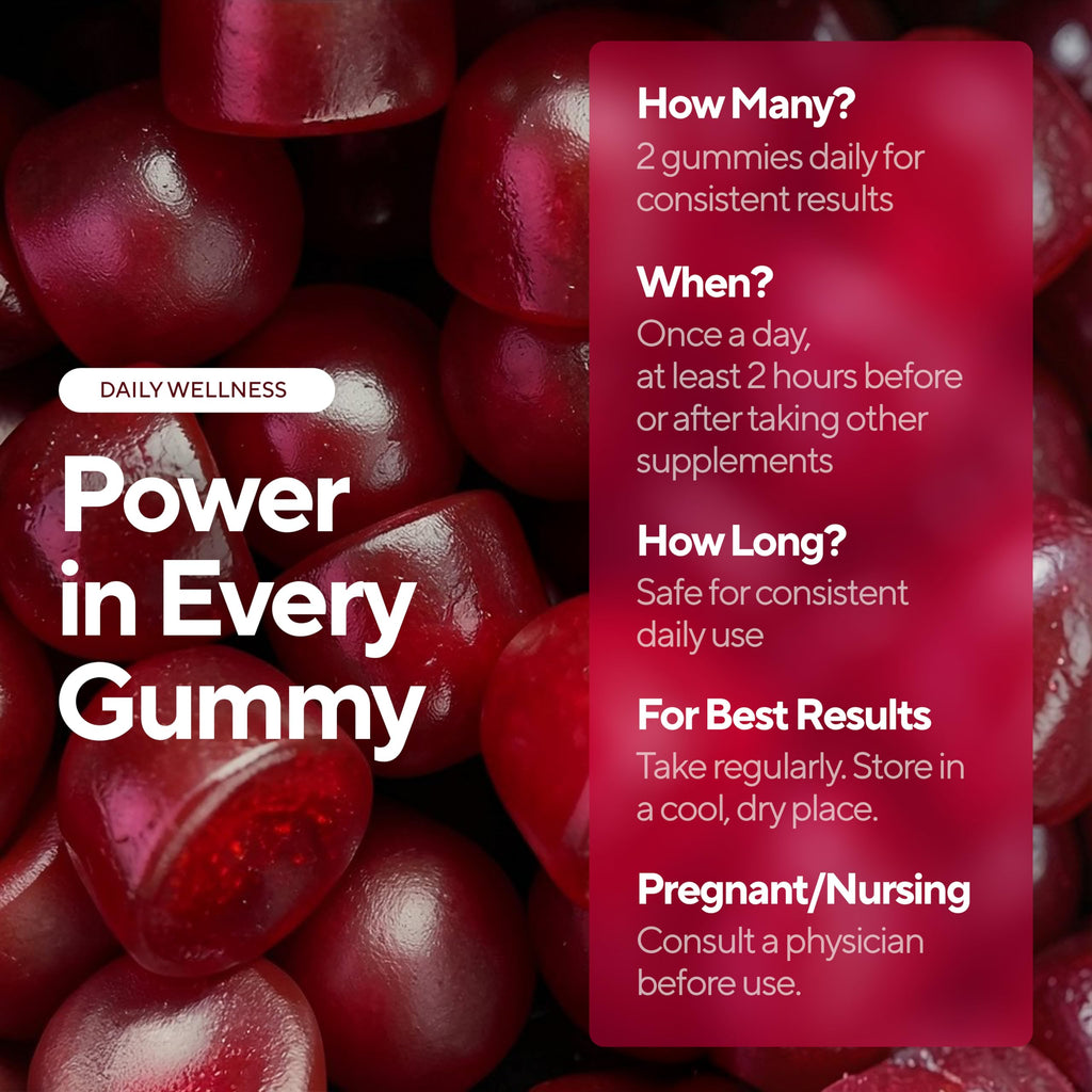 Beet Root Gummies with CoQ10, Grape Seed, Vitamin C, B12 & B3 R118