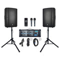 2400W Bluetooth PA Speaker System with Powered Mixer and Passive Speakers P748677