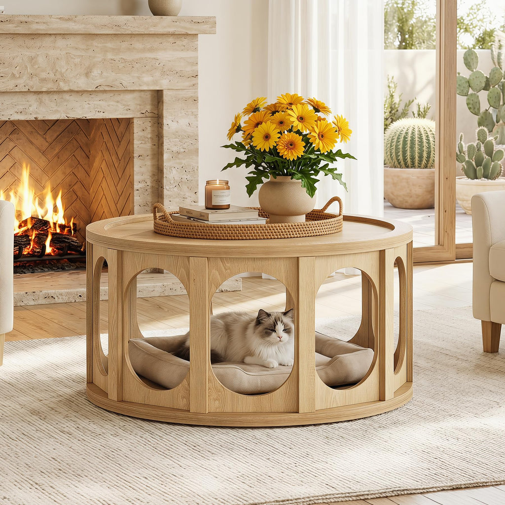 Round Coffee Table with Storage S879