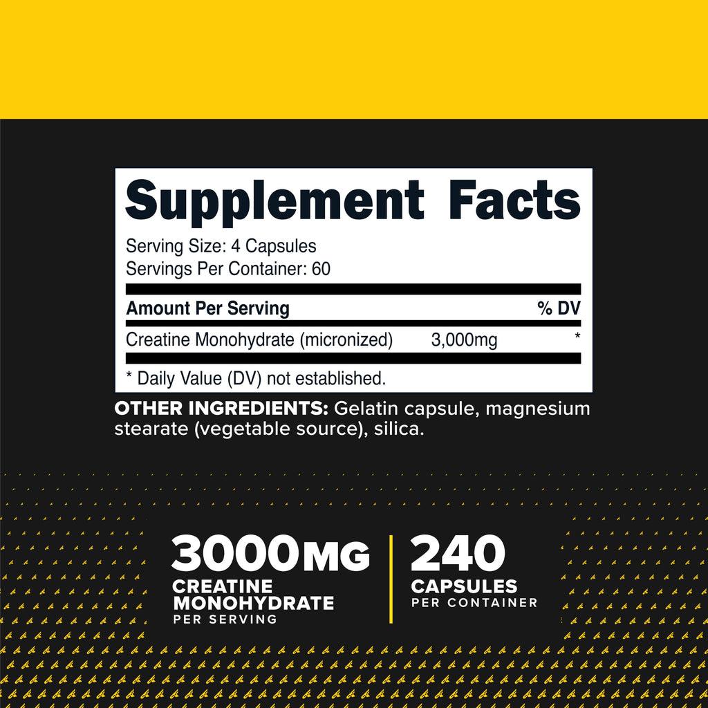 Creatine Monohydrate Capsules 3,000mg 240 Capsules T429593