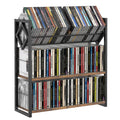 3-Tier Wooden and Metal CD Storage Rack Q2665