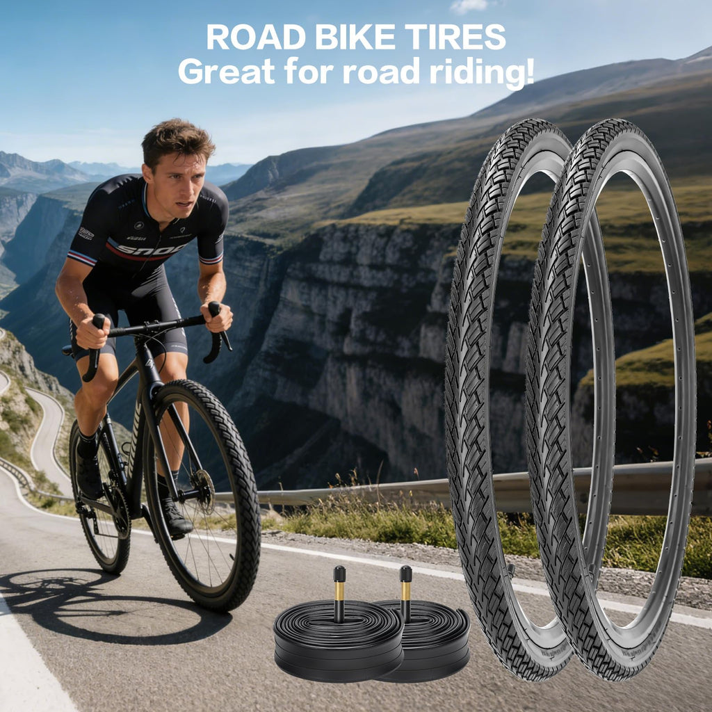 Foldable Road Bike Tires and Inner Tubes 2-Pack H337