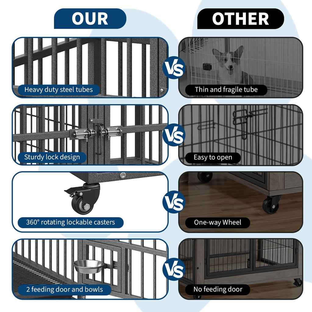 48 inch Heavy Duty Metal Dog Crate with 2 Door I21025