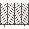 38x31in Wrought Iron Mesh Chevron Fireplace Screen X8040