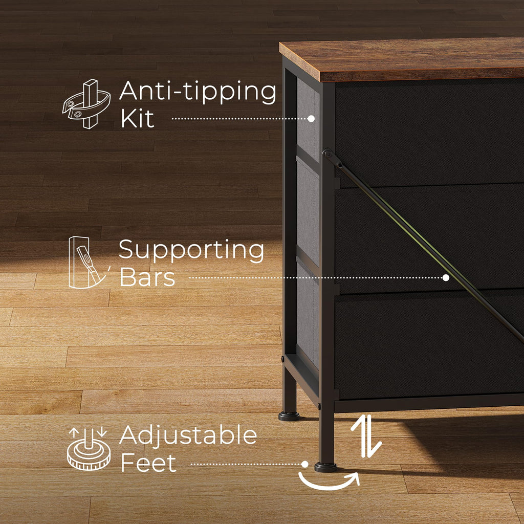 70 Inch 12 Fabric Drawer Dresser A9738