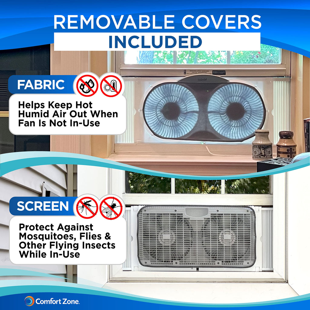 9-Inch Smart WiFi Twin Window Fan with App & Voice Control F4459