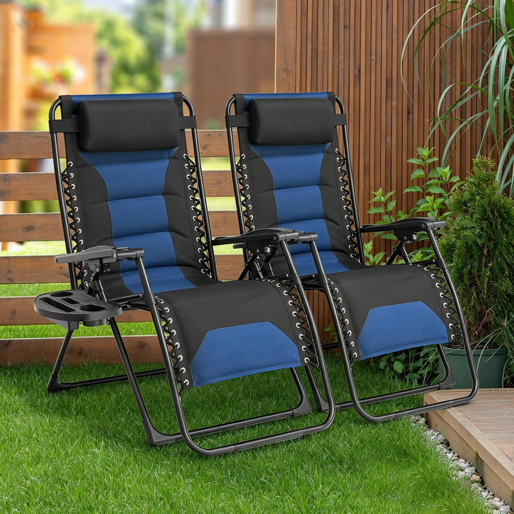 Oversized Zero Gravity Chair 2 Pack Black Blue K912