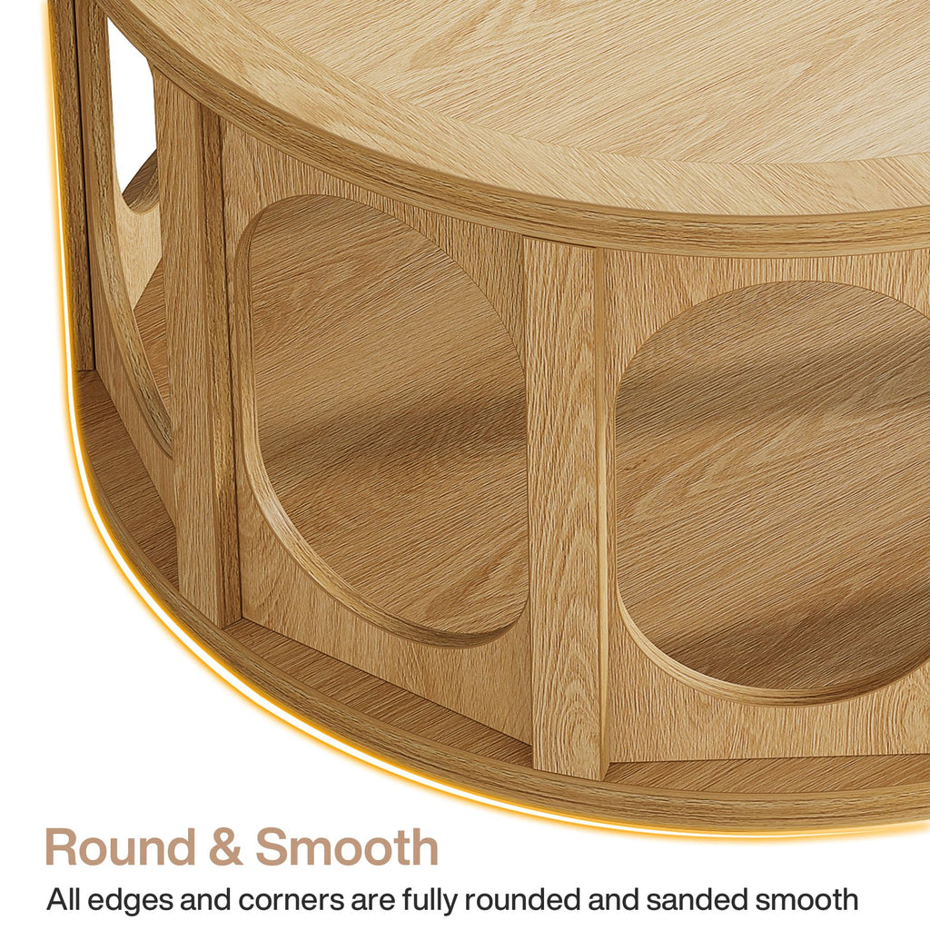 Round Coffee Table with Storage S879