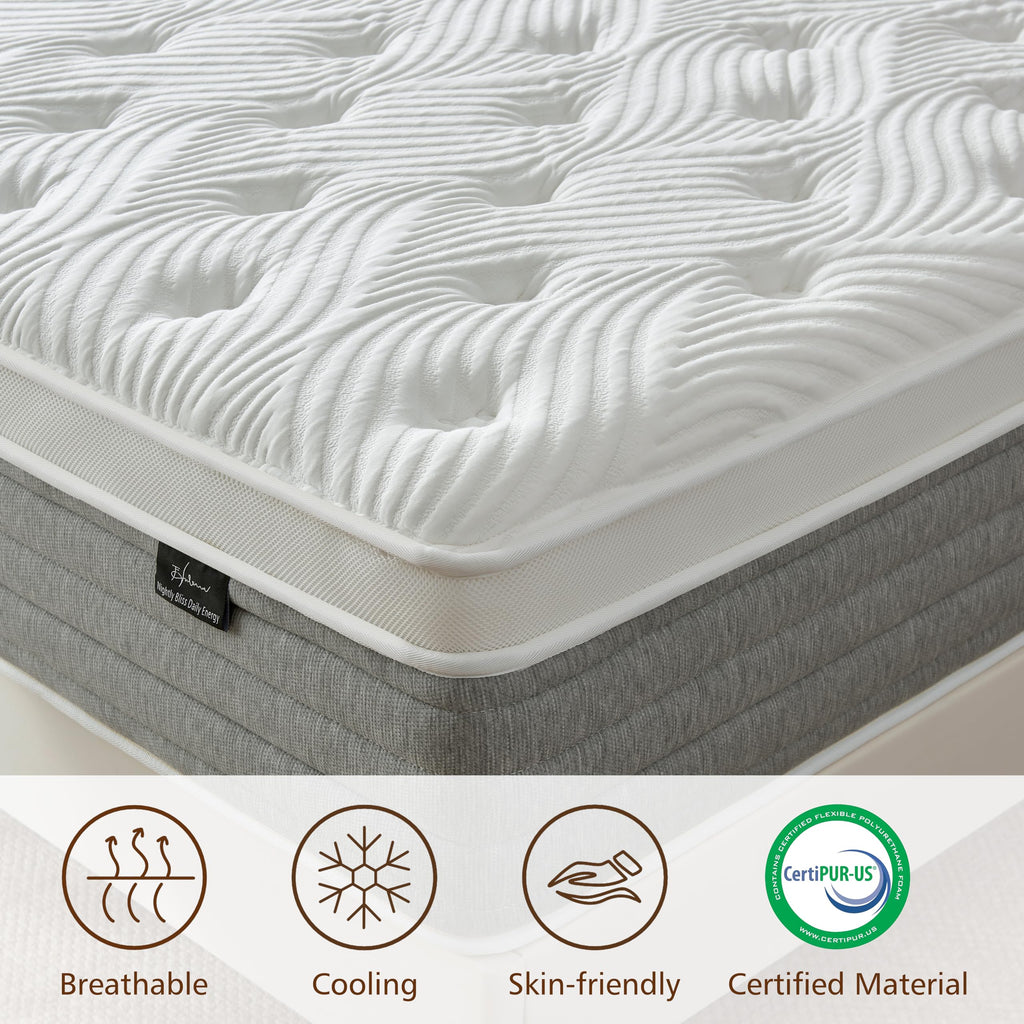 12 Inch Medium Firm Full Size Hybrid Mattress in a Box E756077