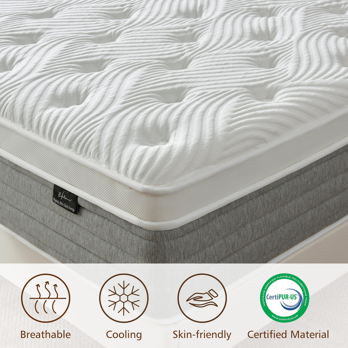 12 Inch Medium Firm Full Size Hybrid Mattress in a Box E756077