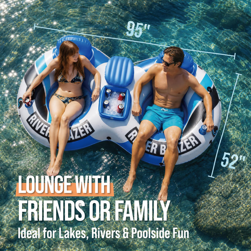Heavy Duty Inflatable River Tube Float with 2 Cup Holders C219