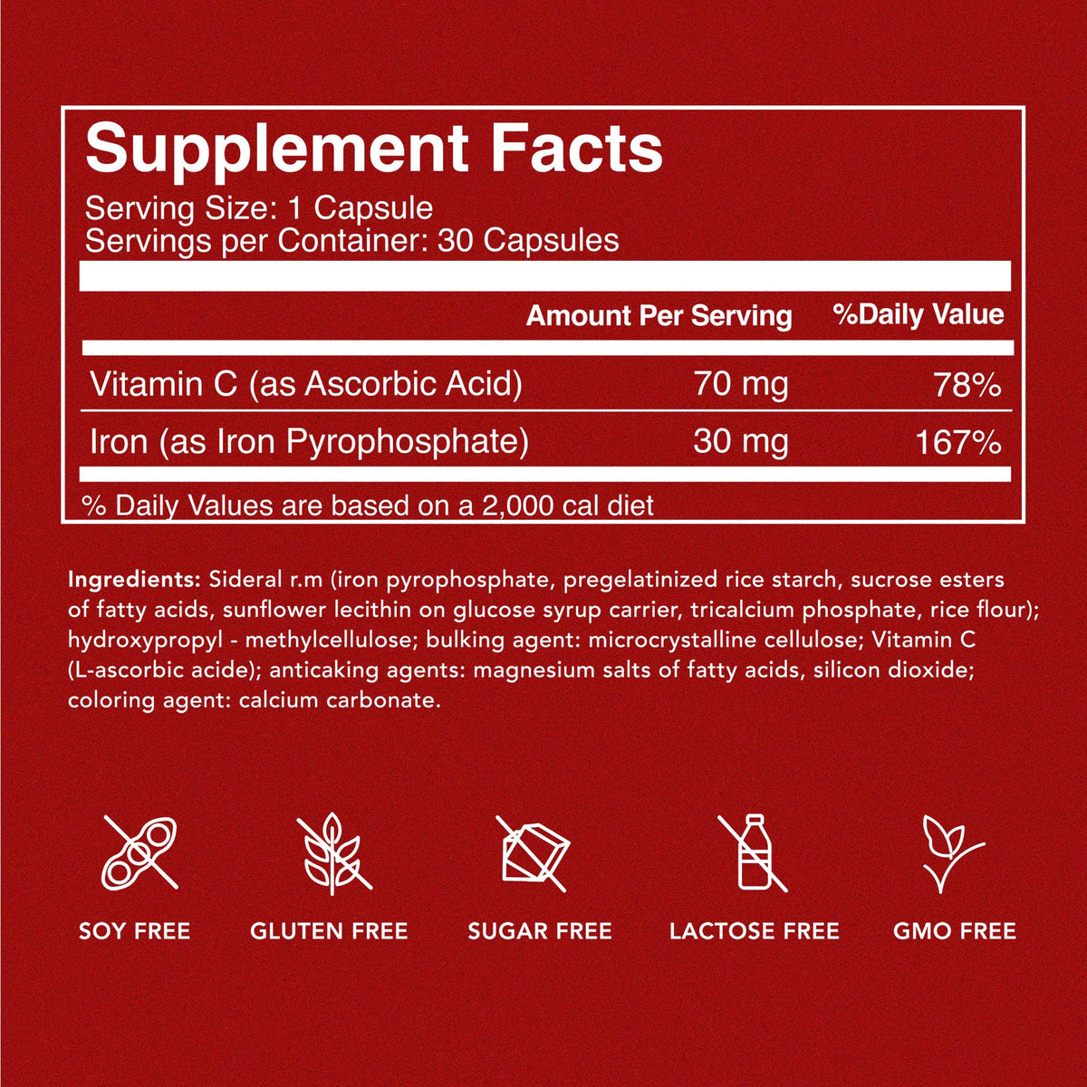 Iron Supplement with Vitamin C, 30ct S414