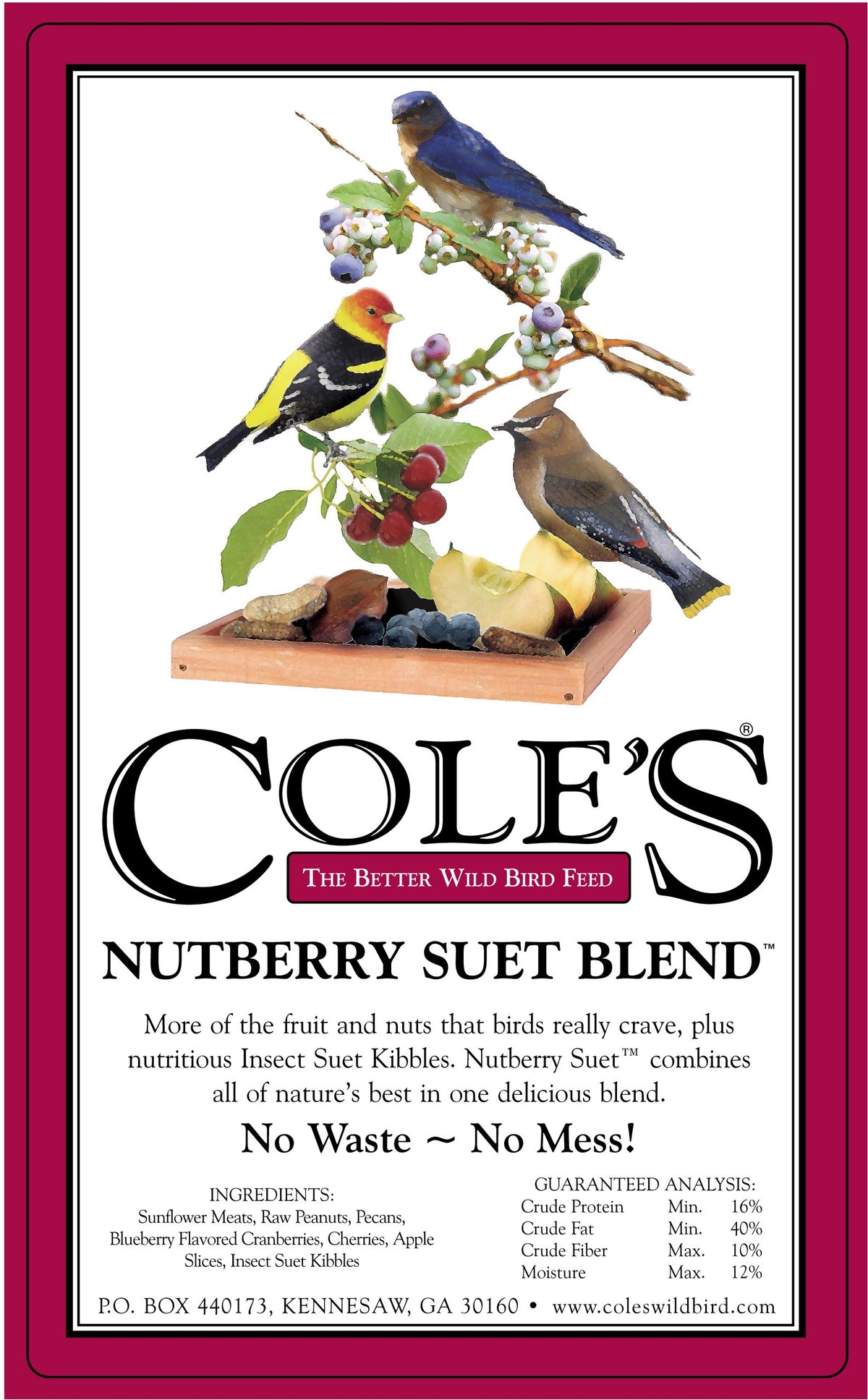 Nutberry Suet Blend Bird Seed, 20-Pound N1255