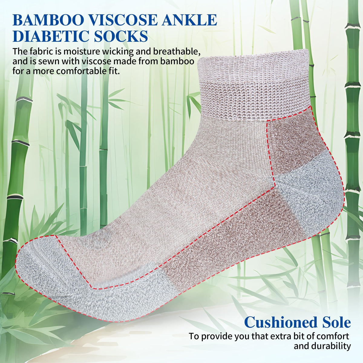 Diabetic Socks for Men, 12 Pairs Ankle & Low Cut Size 9-15 F3470