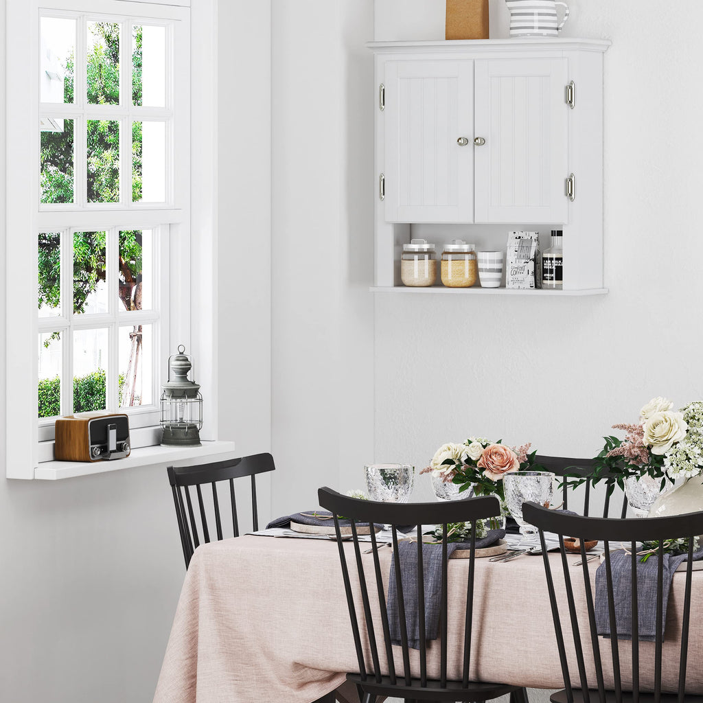 White Wall-Mounted Bathroom Cabinet V8344