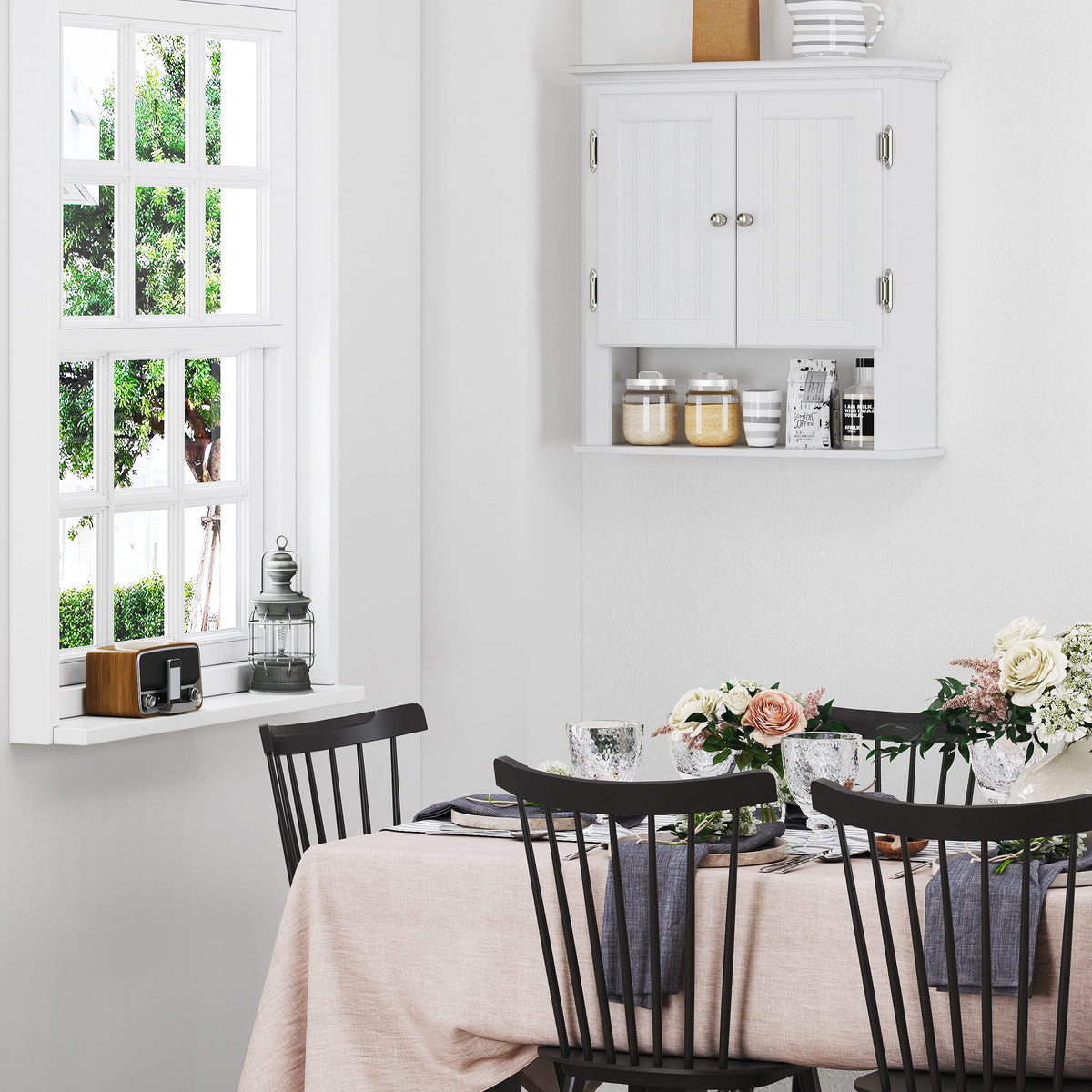 White Wall-Mounted Bathroom Cabinet V8344