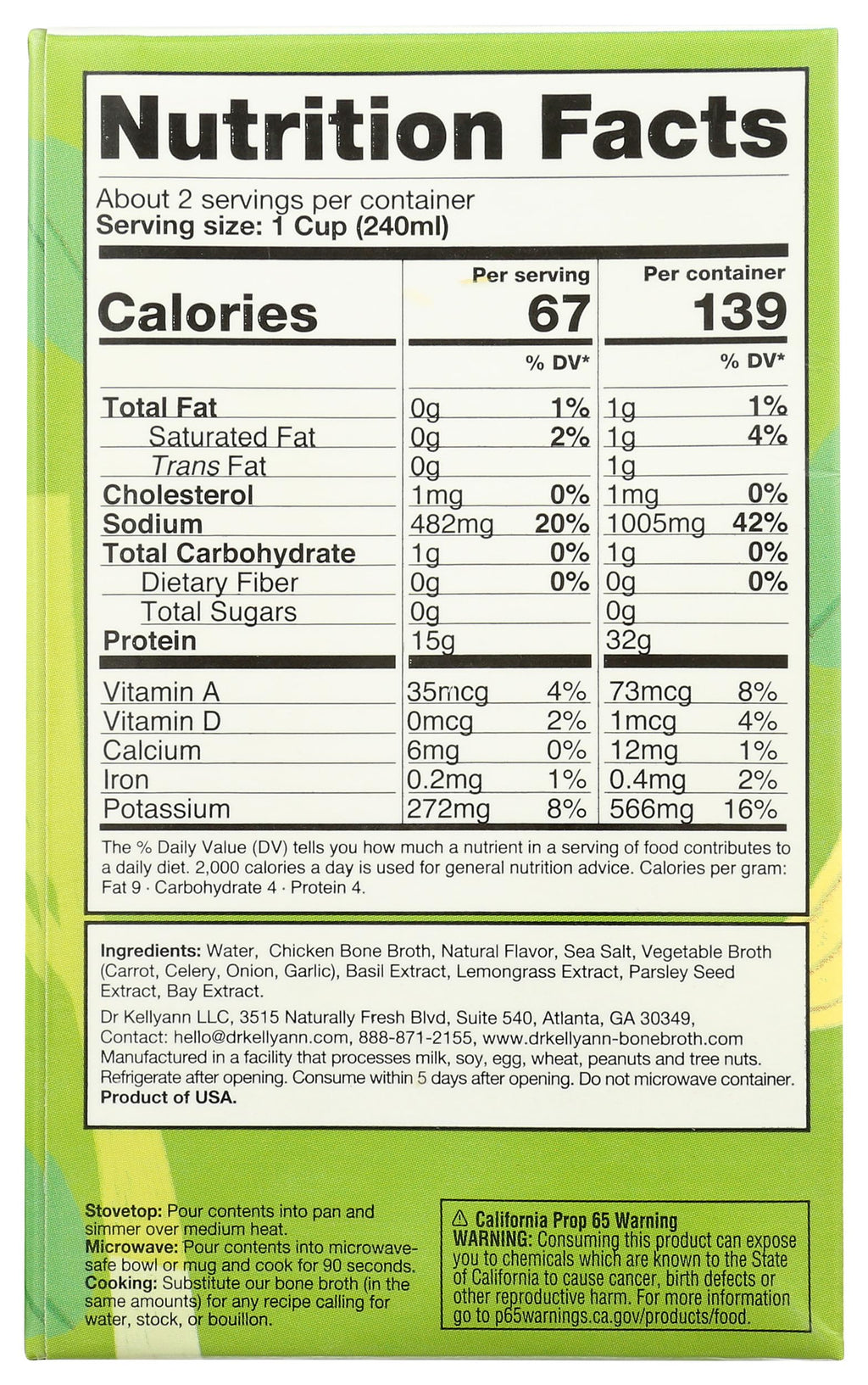 Bone Broth Thai Lemongrass 16.9 Ounce J558