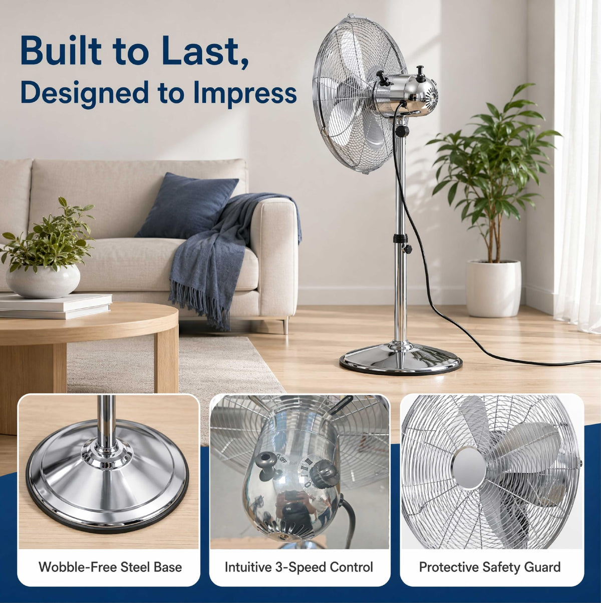 16-Inch 3-Speed Oscillating Pedestal Fan R45685