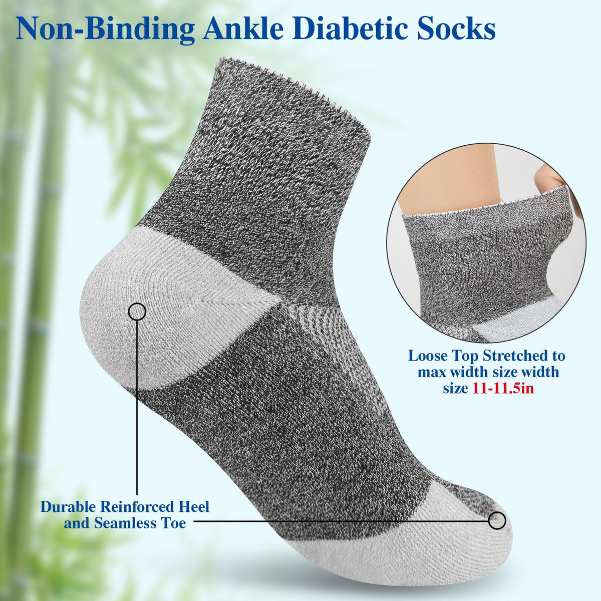 Diabetic Socks for Men, 12 Pairs Ankle & Low Cut Size 9-15 F3470