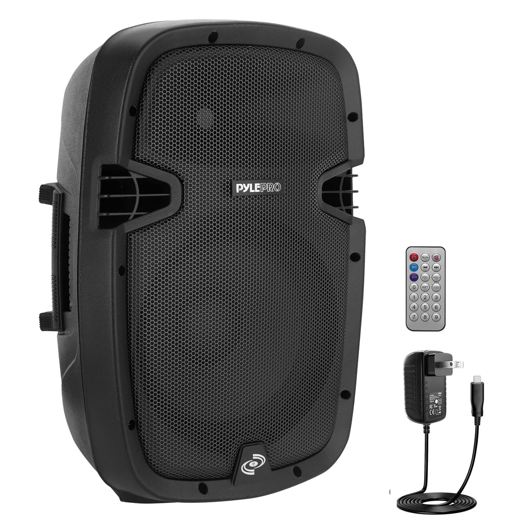 1000W Bluetooth PA System Speakers with 10 Inch Subwoofer and USB, Black Q86840