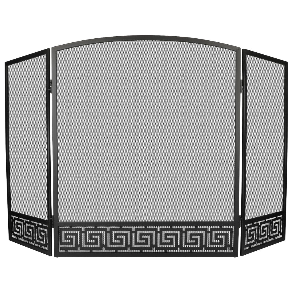 Arched 3 Panel Folding Fireplace Screen W274910