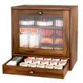 Wooden Bread Box with Drawer & Window G572